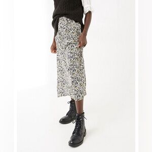 NEW Fat Face Marley Mono Floral Midi Skirt Drape Flowy Size 14 542